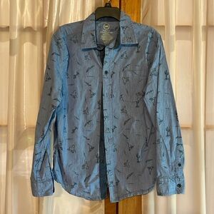 Wonder nation, boys, extra large, western button-down shirt, light blue